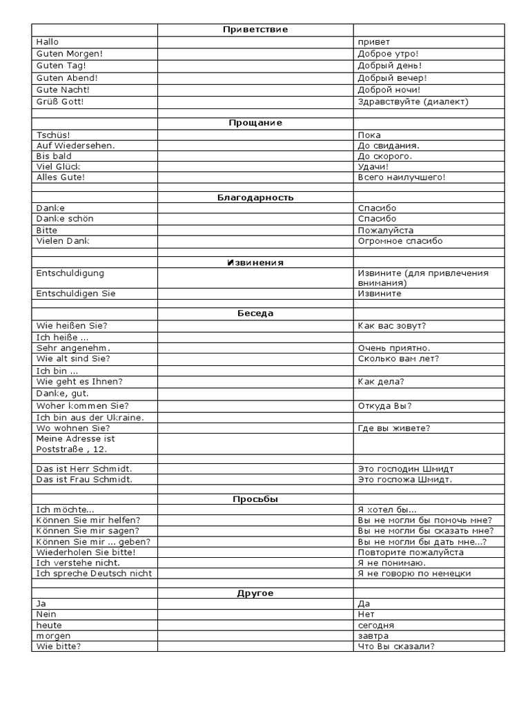 hallo лексика приветствия | PDF