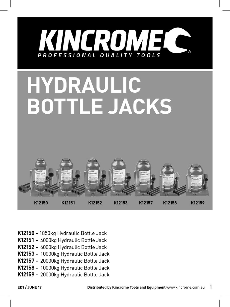 Hydraulic Bottle Jacks PDF Valve Mechanical Engineering