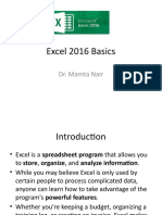 Excel 2016 Basics Lecture 1