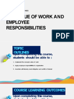Chapter 5 The Value of Work and Employee Responsibilities