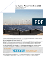 Lowest Wind and Solar Tariff in 2022