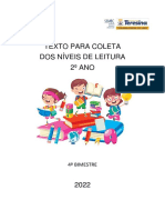 Texto para Coleta Nível de Leitura - 2º Ano 2022