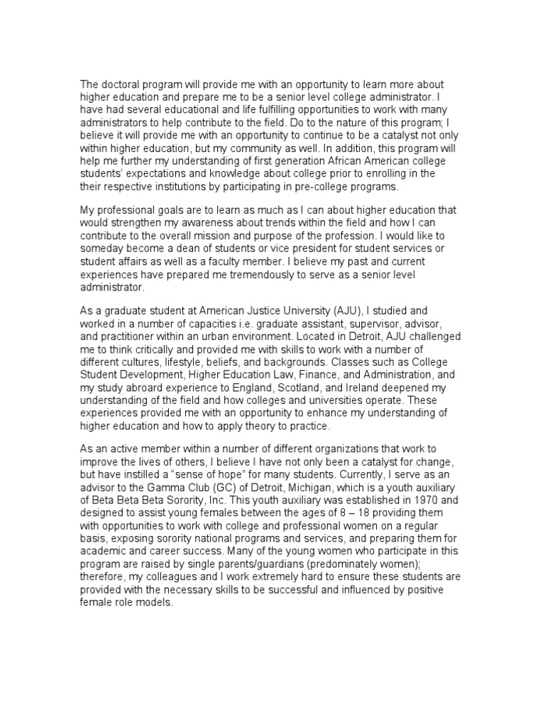 Statement of Purpose Example 02 | PDF | Student Affairs | International ...