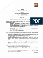 Nota Kesepahaman Bersama Seleksi Penerimaan Calon Anggota Polri Panitia Daerah Aceh Universitas Syiah Kuala