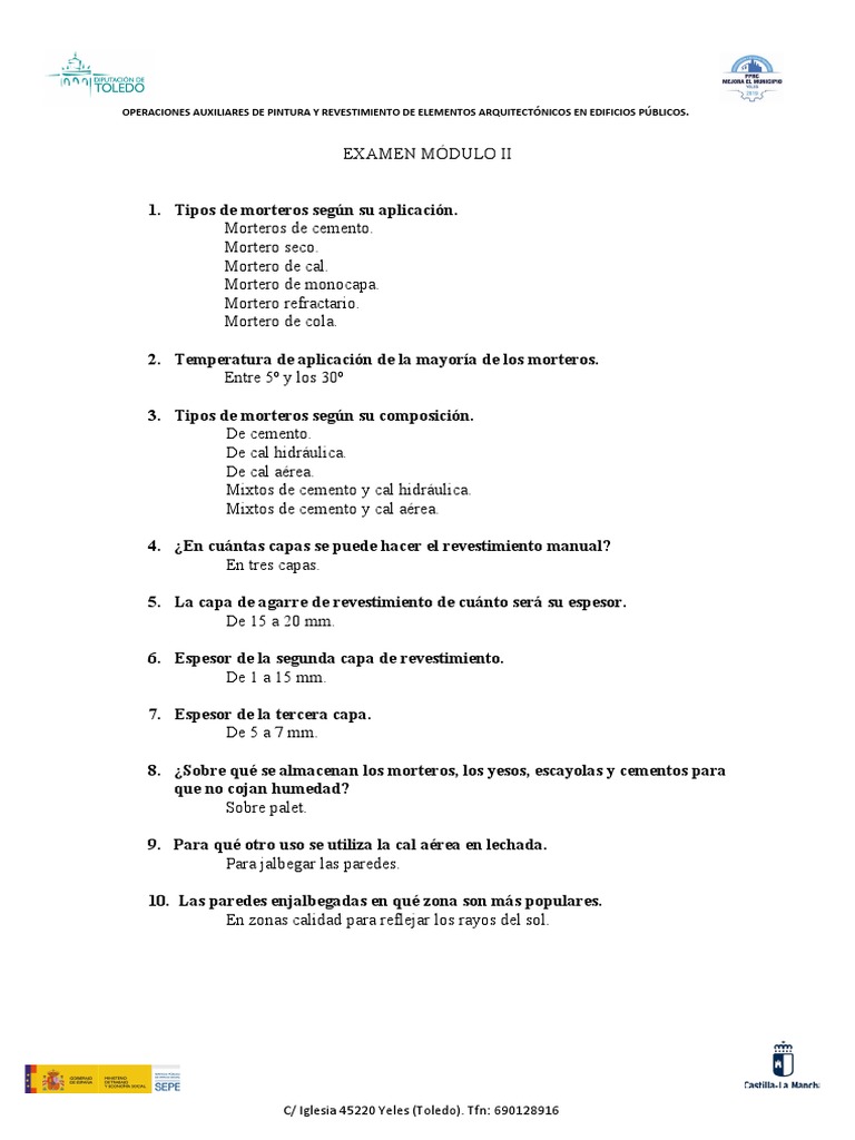 EXAMEN MÓDULO 2 - Respuestas | PDF