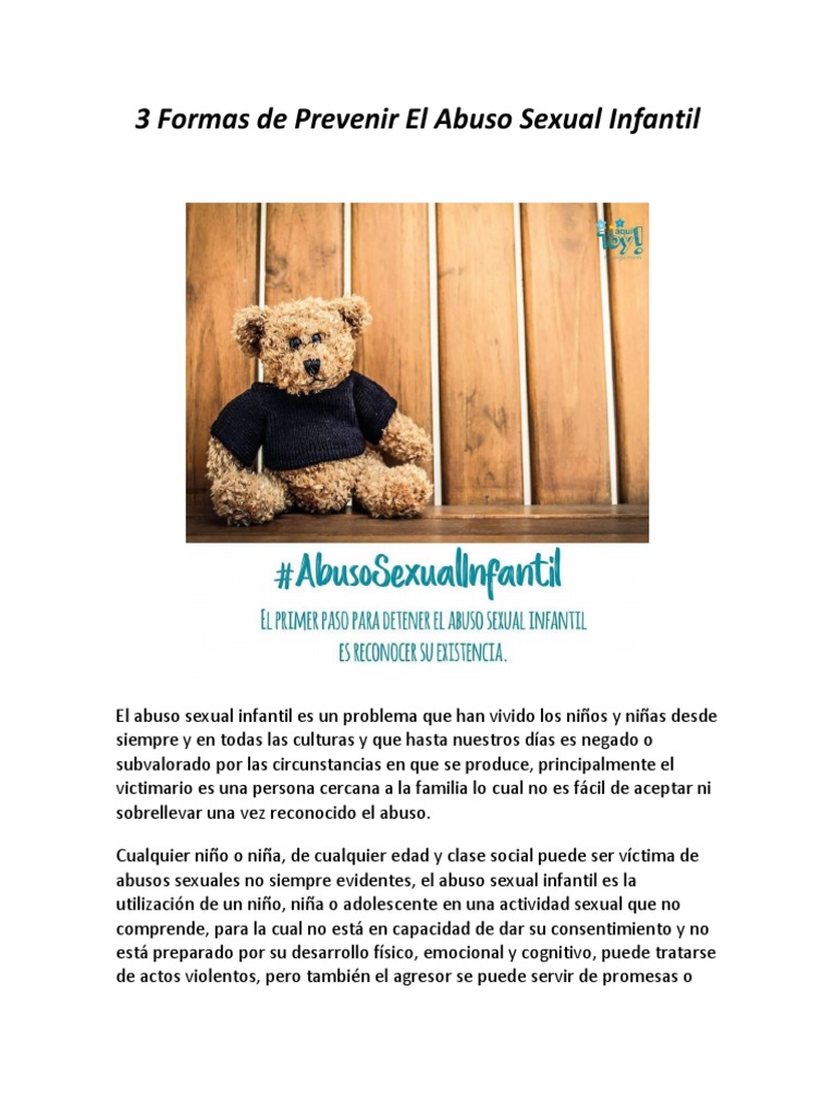 3 Formas de Prevenir El Abuso Sexual Infantil - Psicóloga Dayana Gómez ...