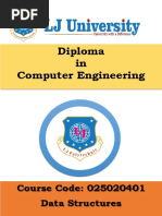 Diploma in Computer Engineering: Course Code: 025020401 Data Structures