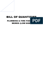 Bill of Quantities for Plumbing and Fire Fighting Works