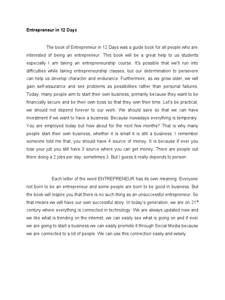Entrepreneur in 12 days pdf