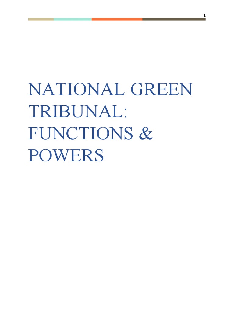Salient Features Of National Green Tribunal Act 2010 Pdf