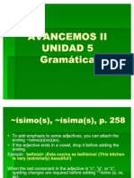 AVANCEMOS II Gramática Unidad 5