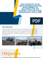 Evaluation of Solid Waste Segregation and Development of Solutions For The Control of Plastic and Microplastic Pollution