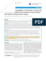 Mental Health Inequalities in Slovenian 15-Year-Old Adolescents Explained by Personal Social Position and Family Socioeconomic Status