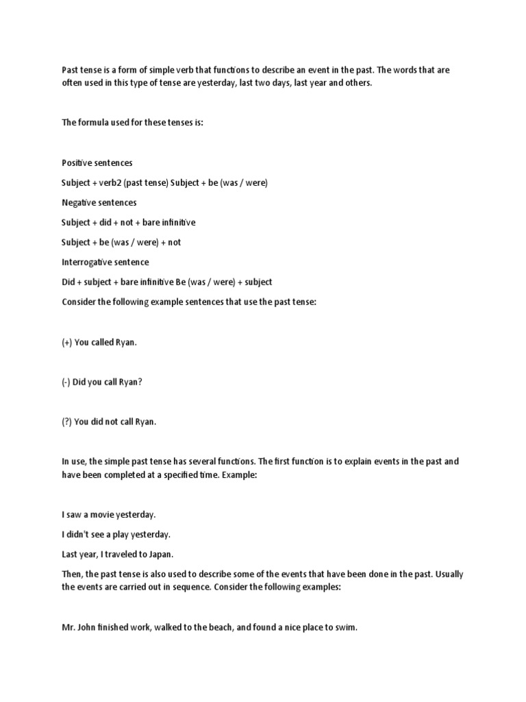 Document PDF Verb Grammar