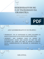Ang Modernisasyon NG Filipino at Pagbabago Sa Gramatika-Intro. Sa Pag-Aaral NG Wika