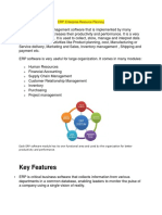 Key Features: ERP: Enterprise Resource Planning