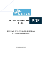 Reglamento Interno de Seguridad y Salud en El Trabajo Acgs