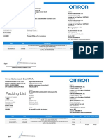 Omron Brazil Packing List for Control Engineering
