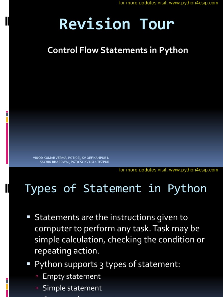 Python - Revision Tour | PDF | Control Flow | Python (Programming Language)