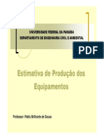 Estimativa de Produção de Equipamentos de Escavação