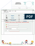 Examen de Computacion 1er Grado A Primaria