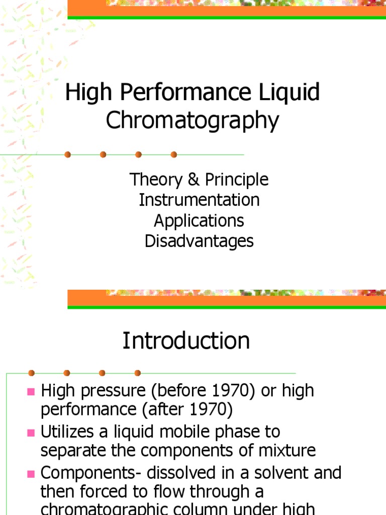 3 High Performance Liquid Chromatography PDF High Performance