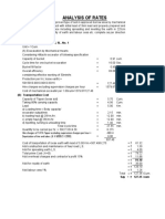 Analysis of Rate (Earth Work)