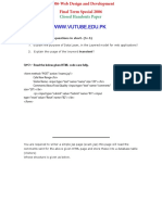 Web Design and Development - CS506 Special 2006 Final Term Paper