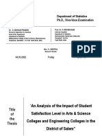 Ph.D. Viva-Voce Examination Student Satisfaction