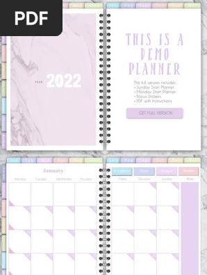 2022 Pastel Planner (Monday Start)