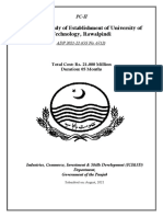 Industries) Feasibility Study of Establishment of University of Technology, Rawalpindi