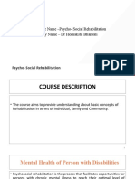 Psycho-Social Rehabilitation Course Overview