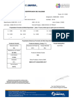 Certificado de calidad para INFRA 10-S 3/32 x 14