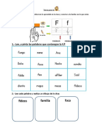 Tarea para La Casa Consonante F