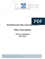 Dossier Preinscript. Filiere Francais. Esjc 2021 2022 Vf