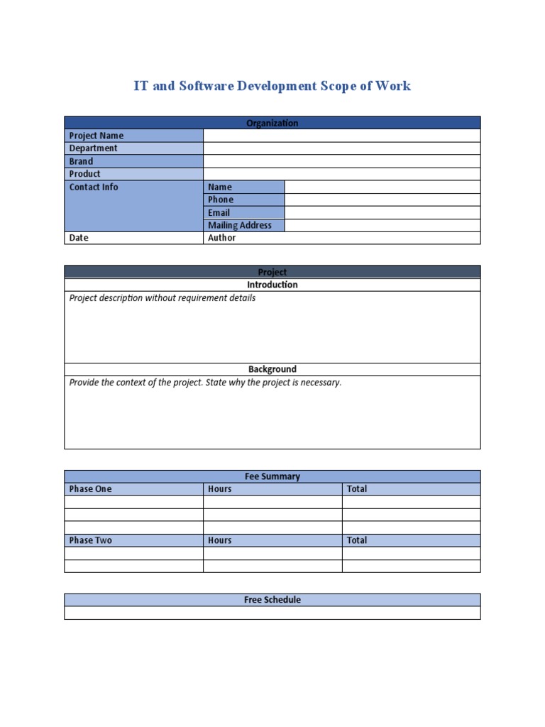 Software Development Scope of Work Template | PDF | Communication ...