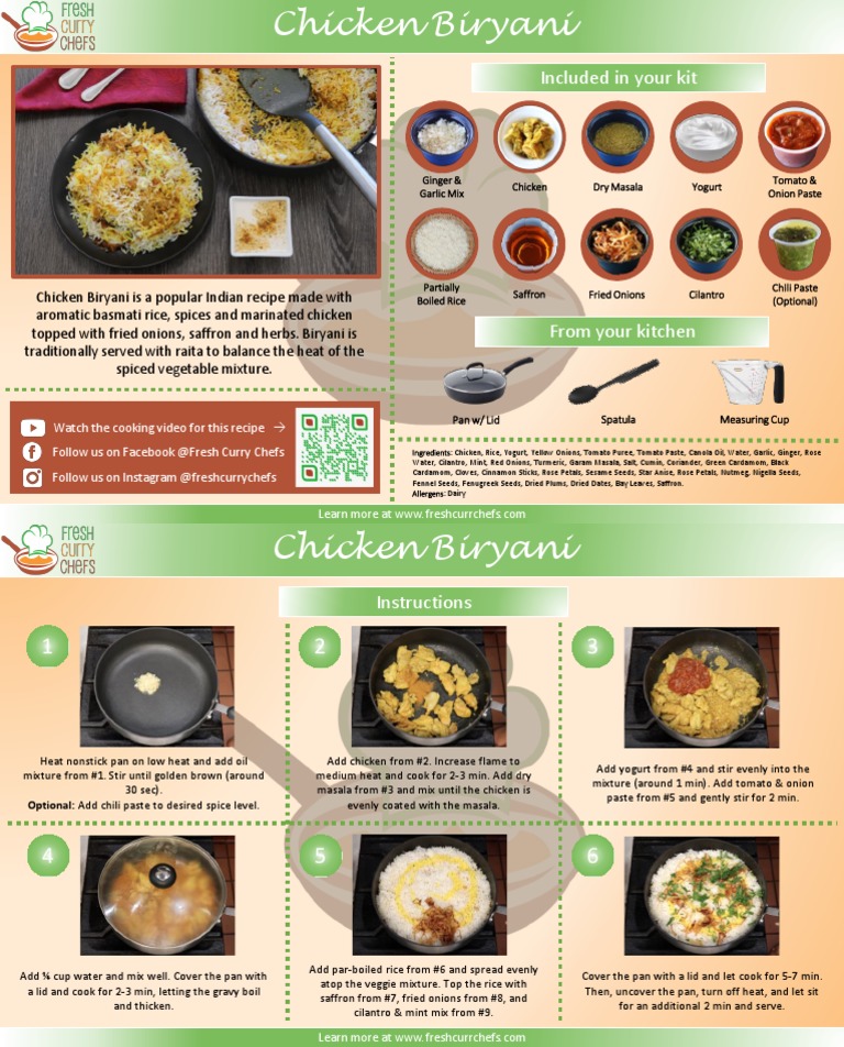 Chicken Biryani | PDF | Coriander | Food And Drink Preparation