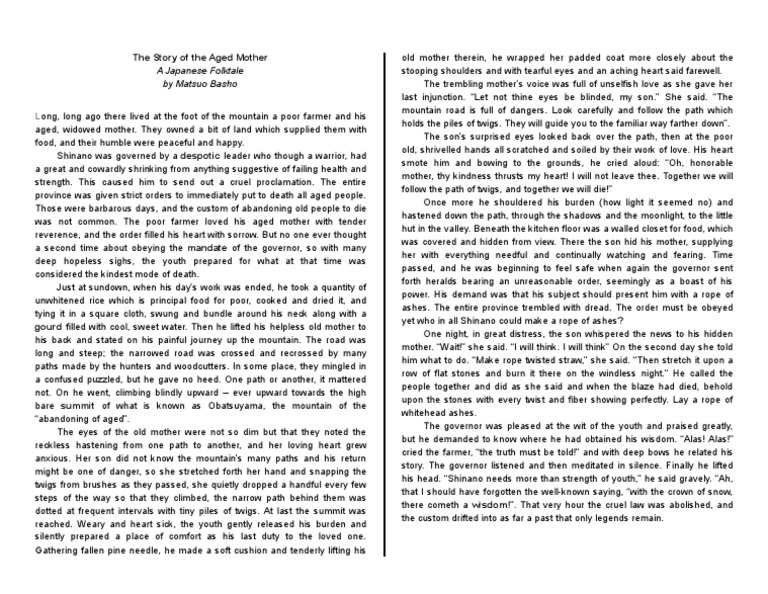 The Story of The Aged Mother PDF