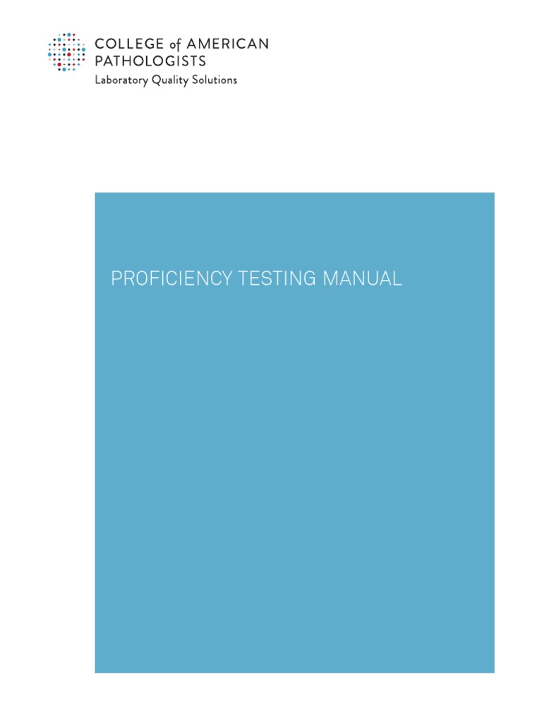 Proficiency Testing Manual | PDF | Laboratories | Login