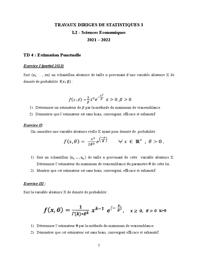 Estimation Ponctuelle en Statistiques | PDF | Estimateur (statistique ...