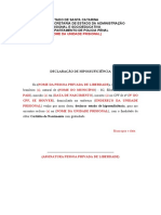 Modelo Declaração de Pobreza - para Pedido de Certidão de Nascimento