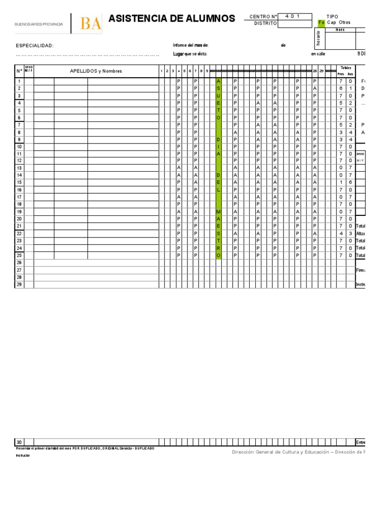Asistencia de Alumnos | PDF