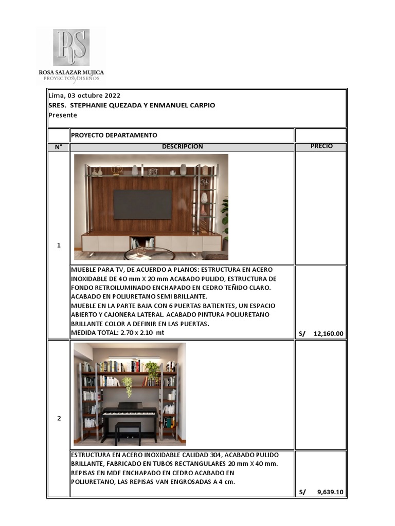 Presupuesto Muebles PDF
