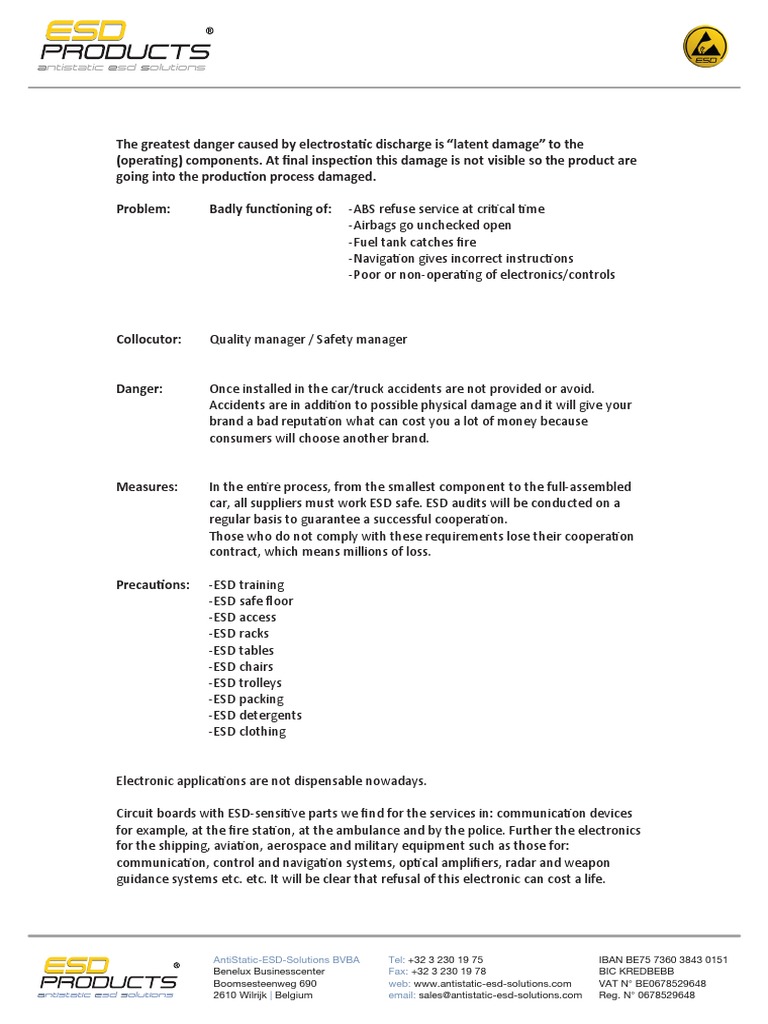 ESD Safety in Automotive Electronics | PDF | Electrostatic Discharge ...