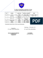 Jadwal Hadir Pejabat Div. Pt. Mas