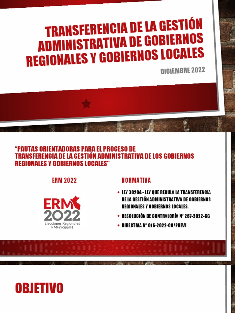 Transferencia de La Gestión Administrativa de Gobiernos Regionales | PDF
