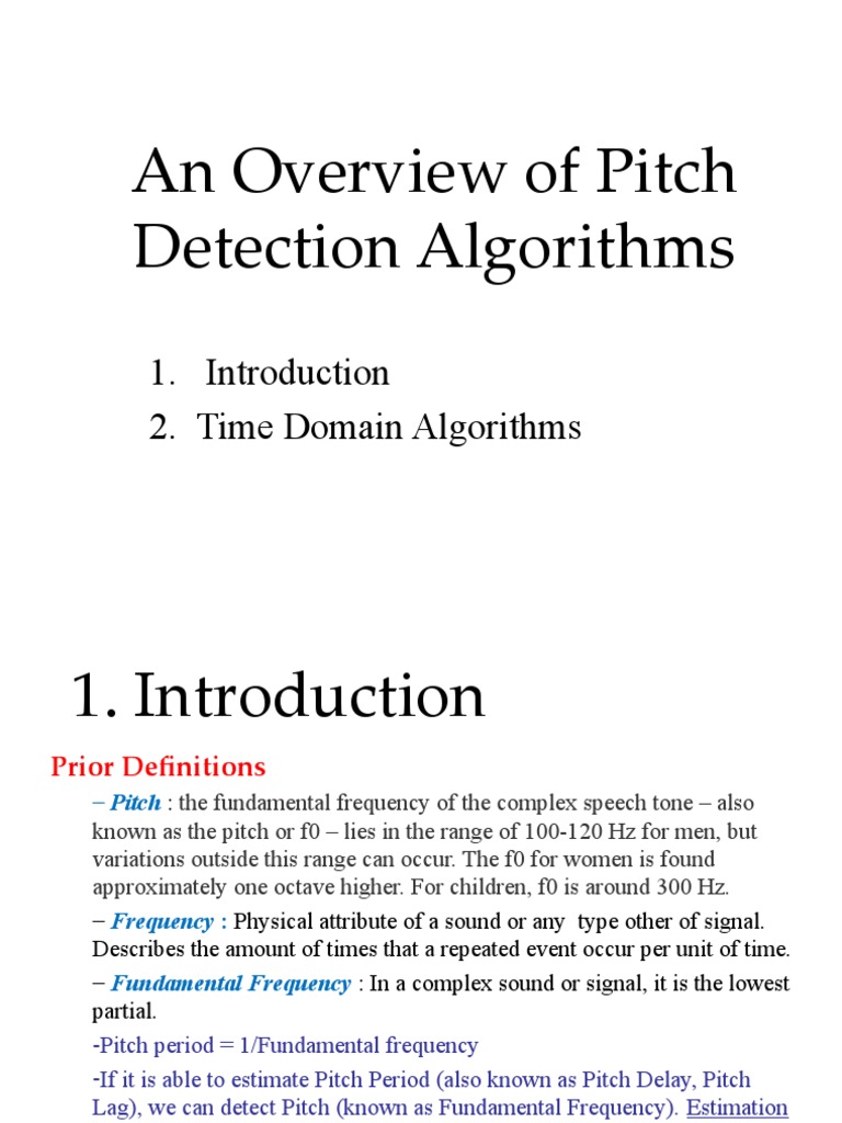 Pitch Estimation Explanation Pdf Pitch Music Autocorrelation