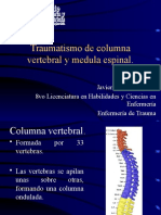 Traumatismo de Columna Vertebral y Medula Espinal