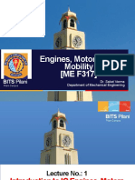 1 - Introduction To IC Engines, Motors and Mobility
