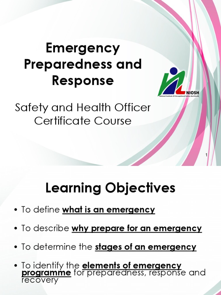 NIOSH SHO 10Emergency Preparedness and Response PDF Emergency